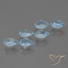 Pedras preciosas de Topázio Céu azul natural de 3.21 ct, Formato de pêra, VS