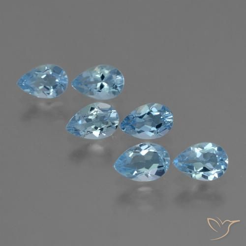 2.94ctw Natural Céu azul Topázio, Formato de pêra, VS