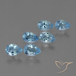 Pedras preciosas de Topázio Céu azul natural de 2.94 ct, Formato de pêra, VS