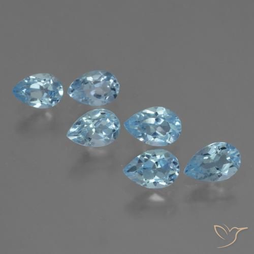 Pedras preciosas de Topázio Azul Suíço natural de 3.21 ct, Formato de pêra, VS