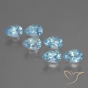 Pedras preciosas de Topázio Céu azul natural de 3.22 ct, Formato de pêra, VS