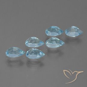 Pedras preciosas de Topázio Céu azul natural de 3.22 ct, Formato de pêra, VS