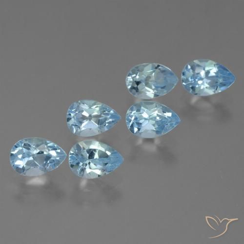 3.66ctw Natural Céu azul Topázio, Formato de pêra, VS