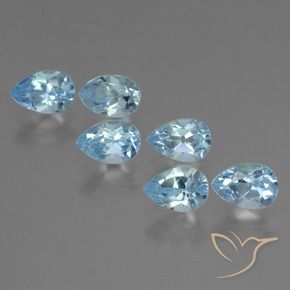 Pedras preciosas de Topázio Céu azul natural de 3.66 ct, Formato de pêra, VS