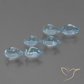 Pedras preciosas de Topázio Céu azul natural de 3.66 ct, Formato de pêra, VS