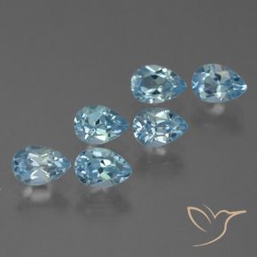 Pedras preciosas de Topázio Céu azul natural de 3.72 ct, Formato de pêra, VS