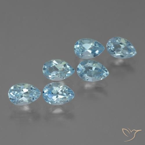 3.42ctw Natural Céu azul Topázio, Formato de pêra, VS
