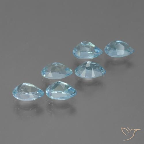 Pedras preciosas de Topázio Céu azul natural de 3.42 ct, Formato de pêra, VS