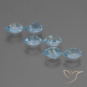 Pedras preciosas de Topázio Céu azul natural de 3.26 ct, Formato de pêra, VS