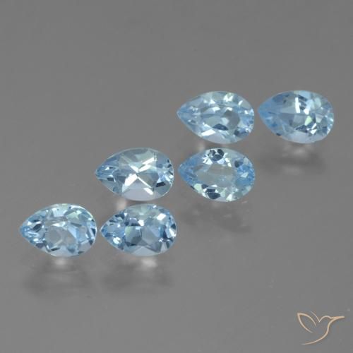 3.50ctw Natural Céu azul Topázio, Formato de pêra, VS