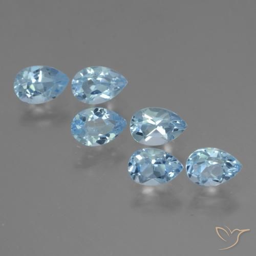 Pedras preciosas de Topázio Céu azul natural de 3.50 ct, Formato de pêra, VS