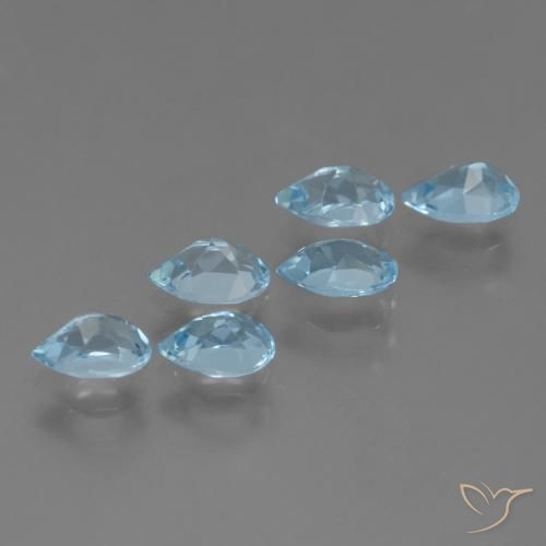 Pedras preciosas de Topázio Céu azul natural de 3.50 ct, Formato de pêra, VS