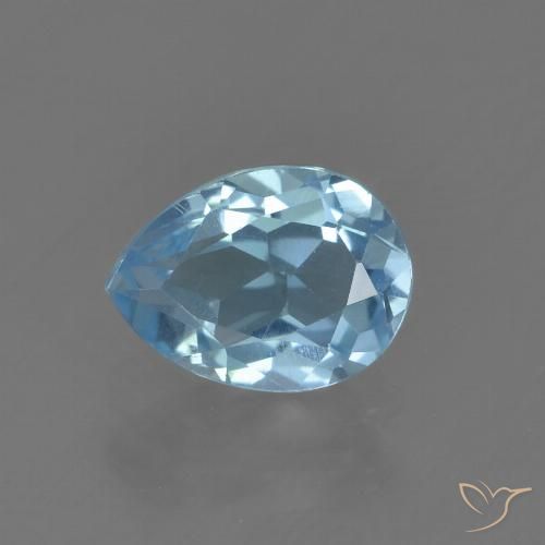 1.02ct Natural Azul Suíço Topázio, Formato de pêra, VS