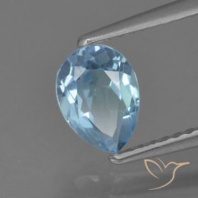 Topázio Azul Suíço Natural 1.02ct, Formato de pêra, VS