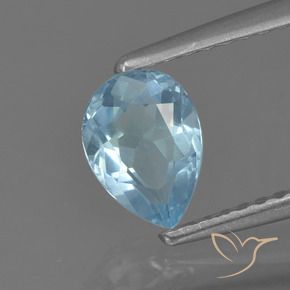 Topázio Céu azul Natural 0.82ct, Formato de pêra, VS