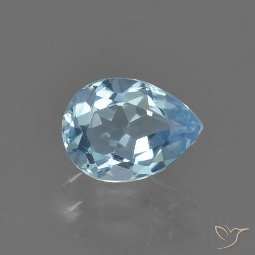 0.89ct Natural Céu azul Topázio, Formato de pêra, VS