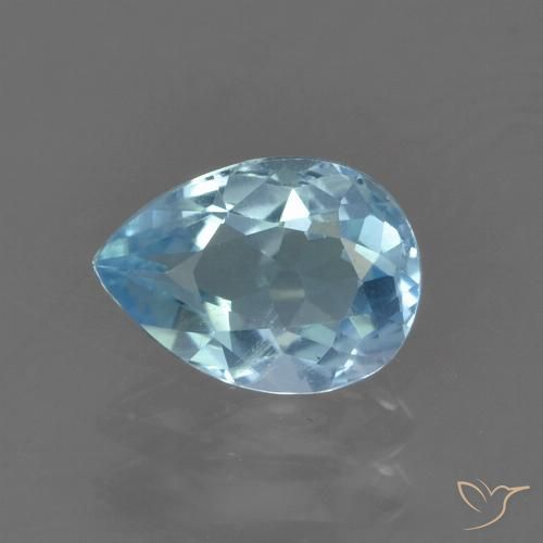 0.90ct Natural Céu azul Topázio, Formato de pêra, VS