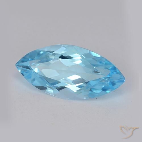 Topázio Azul Suíço Natural 3.51ct, Marquesa, VVS-VS