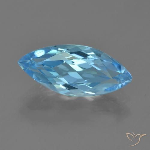 3.43ct Natural Azul Suíço Topázio, Marquesa, VVS-VS