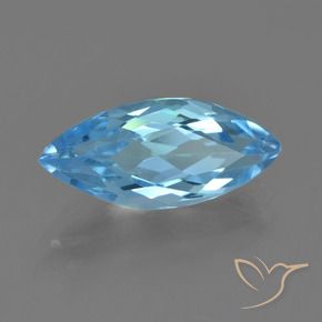 Topázio Azul Suíço Natural 3.43ct, Marquesa, VVS-VS