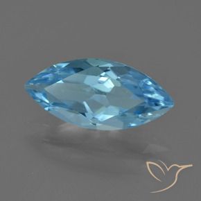 Topázio Azul Suíço Natural 3.31ct, Marquesa, VVS-VS