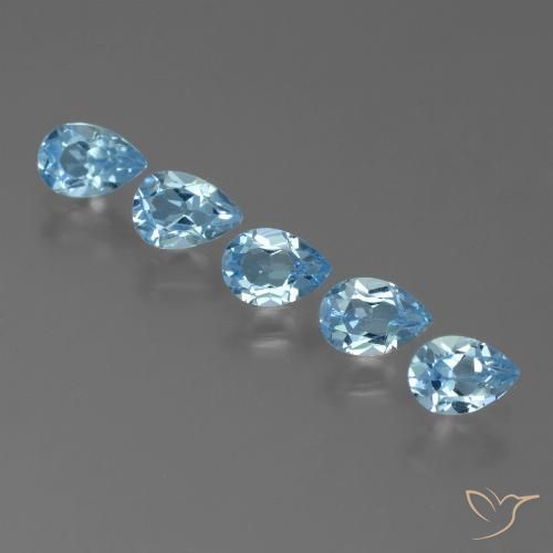 2.76ctw Natural Azul Suíço Topázio, Formato de pêra, VS