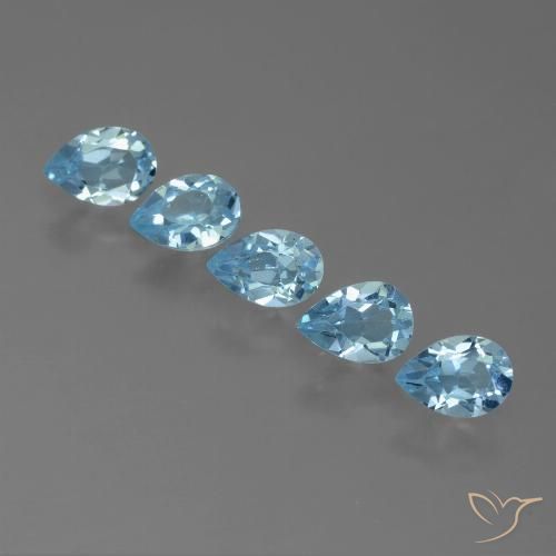 2.75ctw Natural Céu azul Topázio, Formato de pêra, VS