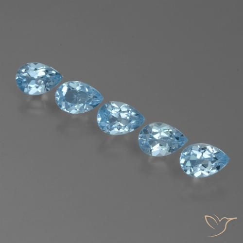 2.65ctw Natural Céu azul Topázio, Formato de pêra, VS