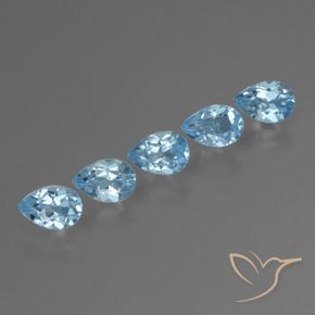 Pedras preciosas de Topázio Céu azul natural de 2.65 ct, Formato de pêra, VS