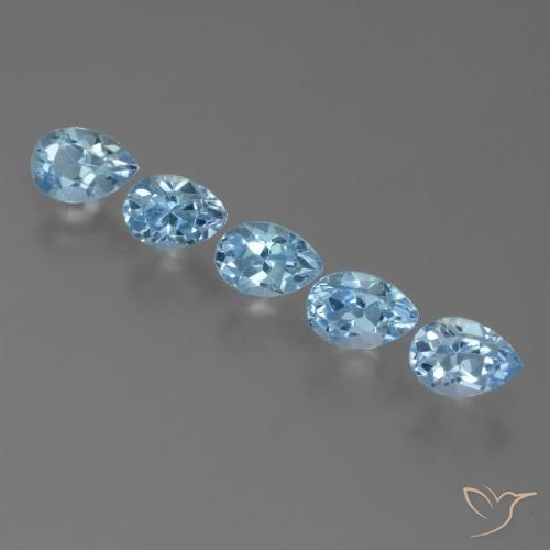 3.07ctw Natural Azul Suíço Topázio, Formato de pêra, VS