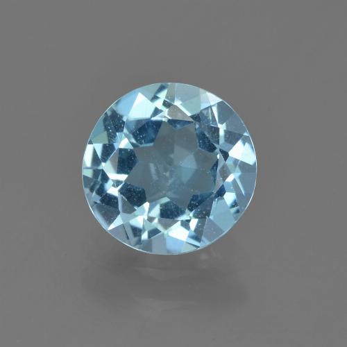 Topázio azul natural 2,17ct, corte redondo, VS