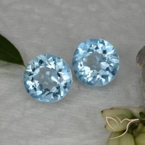 Pedras preciosas de Topázio Céu azul natural de 4.58 ct, Redondo, VVS-VS
