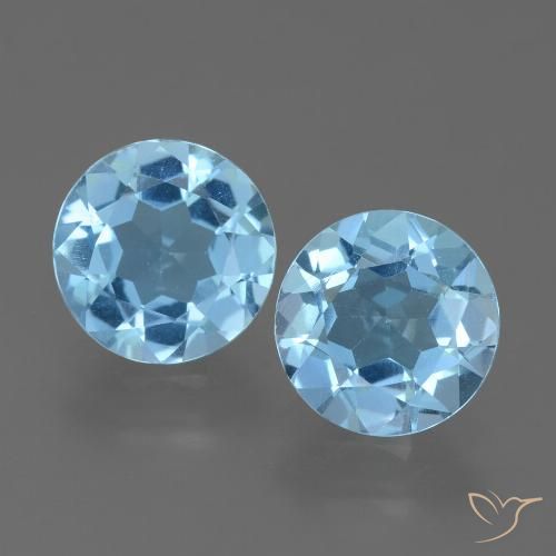 4.24ctw Natural Azul Suíço Topázio, Redondo, VVS-VS