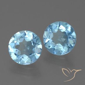 Pedras preciosas de Topázio Azul Suíço natural de 4.24 ct, Redondo, VVS-VS