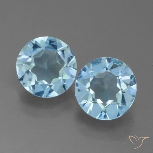 3.90ctw Natural Céu azul Topázio, Redondo, VS