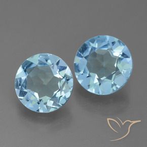 Pedras preciosas de Topázio Céu azul natural de 3.90 ct, Redondo, VS