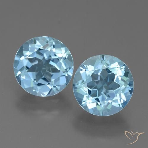4.52ctw Natural Céu azul Topázio, Redondo, VVS-VS
