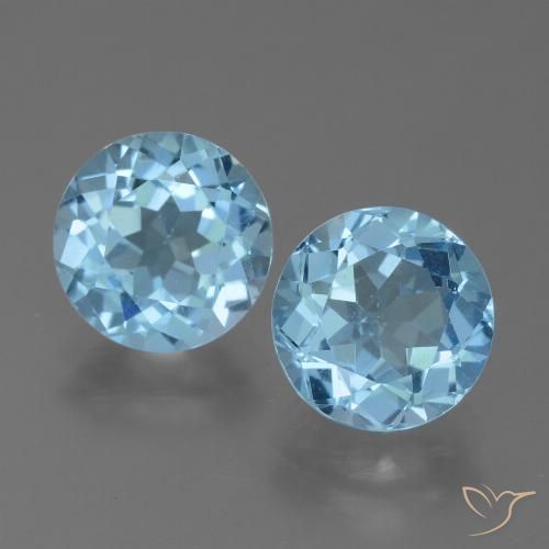 4.75ctw Natural Céu azul Topázio, Redondo, VVS-VS