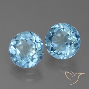 Pedras preciosas de Topázio Céu azul natural de 4.75 ct, Redondo, VVS-VS