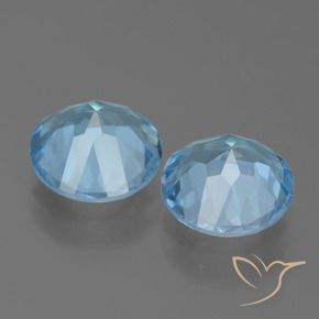 Pedras preciosas de Topázio Céu azul natural de 4.30 ct, Redondo, VVS-VS