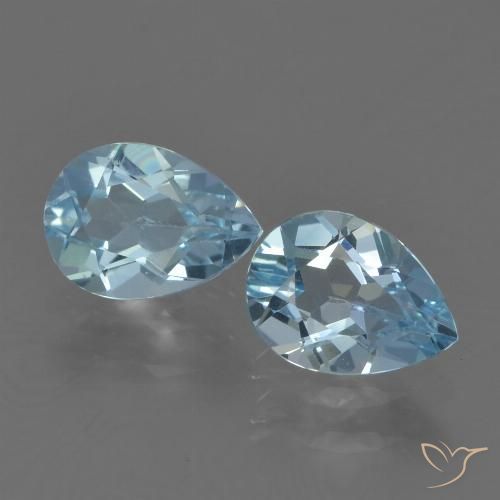 1.71ctw Natural Céu azul Topázio, Formato de pêra, VVS-VS