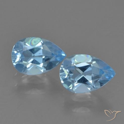 1.69ctw Natural Céu azul Topázio, Formato de pêra, VVS