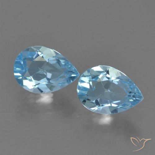 1.69ctw Natural Céu azul Topázio, Formato de pêra, VVS-VS