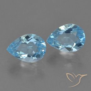 Pedras preciosas de Topázio Céu azul natural de 1.69 ct, Formato de pêra, VVS-VS