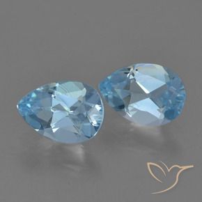 Pedras preciosas de Topázio Céu azul natural de 1.58 ct, Formato de pêra, VVS-VS