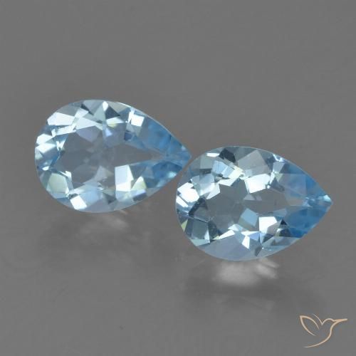 1.61ctw Natural Azul Suíço Topázio, Formato de pêra, VVS-VS