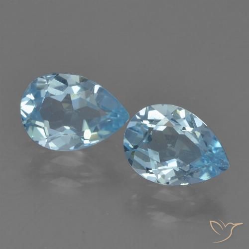 1.64ctw Natural Céu azul Topázio, Formato de pêra, VS