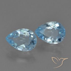 Pedras preciosas de Topázio Céu azul natural de 1.64 ct, Formato de pêra, VS