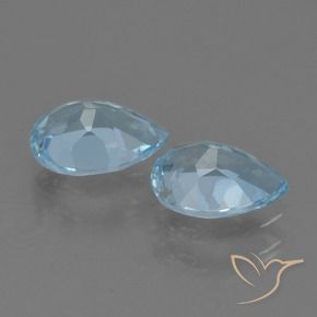 Pedras preciosas de Topázio Céu azul natural de 1.64 ct, Formato de pêra, VS