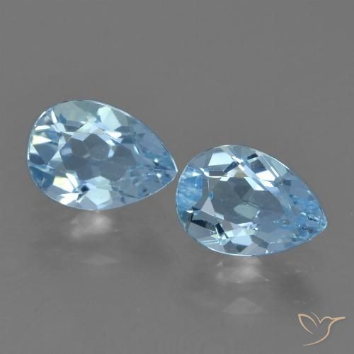 1.71ctw Natural Céu azul Topázio, Formato de pêra, VVS-VS